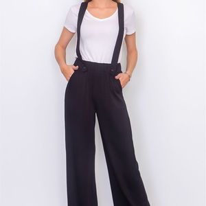 Black Suspender Pants